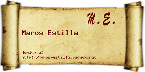 Maros Estilla névjegykártya